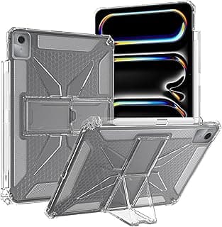 جراب بحامل شفاف لجهاز لينوفو Tab M11/Tab K11 LTE مقاس 11 بوصة 2024 TB330FU، مقاوم للصدمات، نحيف وخفيف الوزن، ممتص صدمات مقاوم للاصفرار، غطاء بمسند، مع مكان للقلم - شفاف