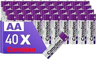 كاميليون بطاريات قلوية ايه ايه الترا - 20 عبوة (اجمالي 40 بطارية) LR6 سعة عالية 1.5 فولت 2800mAh عمر افتراضي طويل 10 سنوات - طاقة موثوقة للكاميرات والالعاب واجهزة التحكم عن بعد والالكترونيات