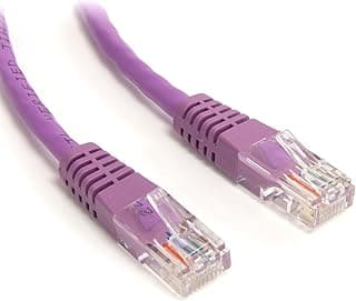 كابل توصيل شبكة كات 5e بتصميم مصبوب باللون الأرجواني، كابل RJ45 مكون من زوجين من الأسلاك المضفرة من ستارتيك.كوم - 91 سم، (M45PATCH3PL)