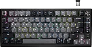 كيبورد ميكانيكي K65 PLUS WIRELESS جيمنج 75% لاسلكي بإضاءة RGB قابل للتبديل السريع - سويتش كورسير MLX أحمر خطي - طبقة مزدوجة لتقليل الضوضاء - أغطية مفاتيح PBT - أسود