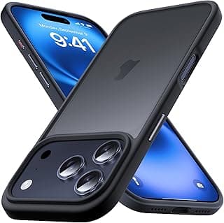 Designed for iPhone 17 Pro Case with Aluminium Alloy Buttons, [Support Wireless Charging] Translucent Matte Soft Silicone Slim Anti-Scratch Protective Phone Case Cover, Blue