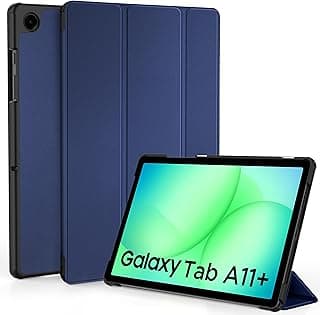 جراب لسامسونج Galaxy Tab A11+ Plus 2025 / A9+ 11 بوصة 2023، جلد PU فائق النحافة مع خاصية النوم/الاستيقاظ التلقائي - أزرق داكن