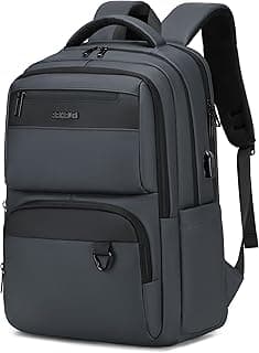 Laptop Backpack 27L Water-Resistant Business Travel School Bag, Fits 15.6 Inch Laptop, Lightweight & Stylish Backpack for Men & Women -RAL814-Grey
