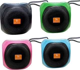 HR-207 Portable Bluetooth Speaker, Wireless Stereo Mini Speaker with RGB Light, Bass, USB, TF, FM Radio, Micro SD Support, Assorted Colors