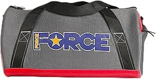 شنطة جيم رياضية شبكية من Force متينة وخفيفة الوزن للسفر والتمارين واللياقة البدنية والشاطئ مع حزام قابل للتعديل ومساحة واسعة (رمادي وأحمر)