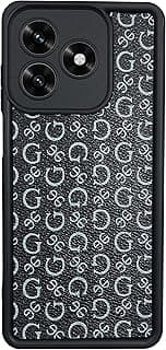 Xpress Back Cover for Honor X5C Plus TPU Silicon Case, Camera Protection, Leather Design Sticker, Anti-Shock Bumper (Black.G)