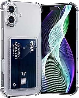 AKABEILA Case for iPhone 17 Pro Clear Slim Transparent Cover Soft TPU Wallet Bag with Card Slot Holder Reinforced Corner Airbag Shockproof 6.3 Inch
