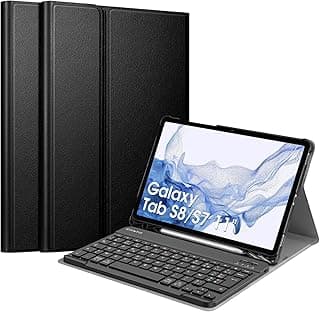 فاينتي غطاء كيبورد لتابلت سامسونج جالكسي تاب اس 7 11 انش 2020 SM-T870 / T875 - بلوتوث لاسلكي بزوايا متعددة اسود