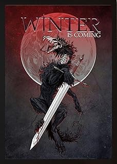 GOT Framed Poster, 40x30 cm, Winter is Coming, Black, Wall Decoration