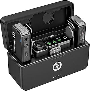 Hollyland LARK MAX Wireless Microphone, ENC Noise Canceling, Studio Audio Quality, 22H Duration, 820ft Range, 8GB Storage Recording Mic, Compatible with DSLR Camera, iPhone, Android and PC, black