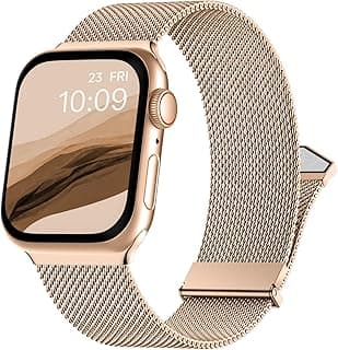 Metal Strap Compatible with Apple Watch Strap 38 mm 40 mm 41 mm 42 mm 44 mm 45 mm 49 mm, Stainless Steel Mesh Bracelet with Magnetic Closure for Apple Watch SE Series 8 7 6 5 4 3 2 1 Ultra