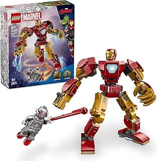 مجموعة بناء LEGO Marvel Iron Man Mech vs. Ultron - لعبة بطل خارق مع مجسمين - هدية عيد ميلاد للأطفال من سن 6 سنوات فما فوق 76307