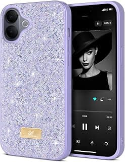 Dl3 Mobilak Case For Vivo V60 Lite 5G/4G Case Glitter, Sparkle Diamond Crystal Bling Case with Bling, Ultra Thin Lightweight Full Body Shockproof Anti-Scratch Protective Cover (Lavender)