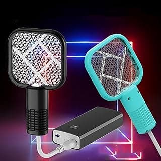 Mosquito Zapper Racket- Rechargeable electronic insect swatter for mosquitoes and flies, compact and practical design that fits anywhere in the home, office or car, safe mesh technology ensures quick