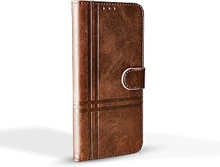 For Xiaomi Poco X6 Pro Two-line design Flip Leather Wallet Card Slot Case with Kickstand, Strap Magnetic Closure, Included Internal Tpu Silicone Case Compatible with Xiaomi Poco X6 Pro (6.67") (Brown)