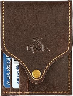 Handmade Real Leather Wallet for Men - Minimalist Design Large Capacity -Slim Front Pocket Wallet- Slim Case holds Money and Cards for Men & Women (Brown)
