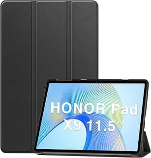 جراب ذكي لجهاز HONOR Pad X9 مقاس 11.5 بوصة، غطاء نحيف بمسند وهيكل صلب لجهاز HONOR Pad X9 مقاس 11.5 بوصة - أسود