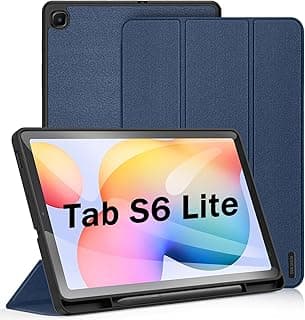 جراب لسامسونج جالاكسي Tab S6 Lite 10.4 (P610 / P615) 2020 & 2022، جراب حماية TPU ناعم مع مسند لقلم S Pen، غطاء بمسند متعدد الزوايا (أزرق)
