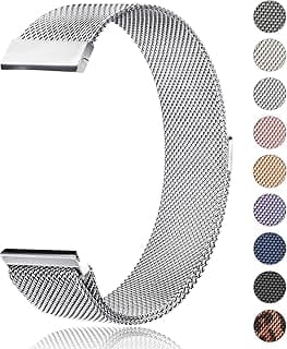 استيك ساعة 22mm لهاتف Amazfit GTR 4/GTR 3 Pro/GTR 3/GTR 2/GTR 2e/GTR 47mm/Stratos 3/Stratos 2، استيك معدن ستانلس ستيل مغناطيسي بديل لهاتف Amazfit Bip 5 للرجال والنساء