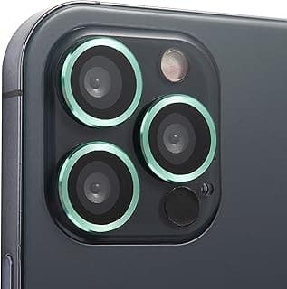 حامي عدسة كاميرا بإطار معدني وزجاج مقوى، أخضر، متوافق مع ابل iPhone 12 Pro
