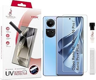 استيكر حماية شاشة Dl3 Mobilak لموبايل اوبو Reno 10 5G / Reno 10 Pro 5G / Reno 10 Pro+ Plus 5G [زجاج مقوى Liquid UV] لاصق كامل للشاشة [لمس حساس][يدعم بصمة الإصبع] شفاف HD
