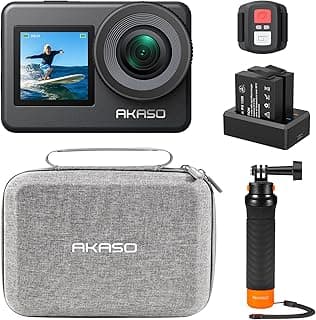 كاميرا اكشن Brave 7 بدقة 4K 30FPS مع مقبض عائم، دقة 20MP، واي فاي، كاميرا تحت الماء مقاومة للماء IPX8، شاشة لمس، زووم، تحكم صوتي وبطاريتين 1350mAh