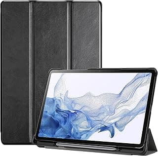 Galaxy Tab S8 / Tab S7 11 Inch Case, Tri-Fold Slim Case Folio Smart Cover For 11" Galaxy Tab S8 2022 / Galaxy Tab S7 2020 Sm-X700 X706 T870 T875 T878 -Black