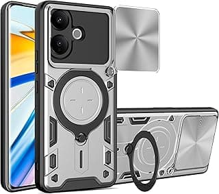 GOLDEN MASK Compatible With Vivo V60 Lite Armored Camera Shield Cover Camera Lend Protection, Built-in 360° (Silver)
