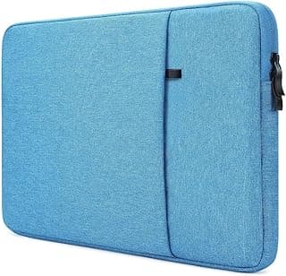 Ultra Thin Waterproof/Shockproof Laptop Sleeve for 15.6" for Apple MacBook Pro, Microsoft Surface, Dell, HP, ZenBook, Samsung, MSI, Alienware l Slim Compact l Front Pocket l Soft Interior (Blue)