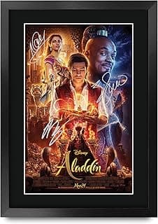 بوستر فيلم Aladdin مقاس A3 من HWC Trading مع توقيعات مطبوعة - إطار A3