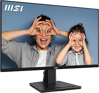 MSI برو، MP251 مقاس 62 سم، IPS 1920×1080 - FHD - 100 هرتز، مزامنة تكيفية، HDMI، منفذ في جي إيه، حامل فيزا، إمالة، مكبر صوت، 1 مللي ثانية، أسود، من ام اس اي