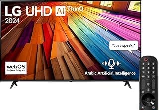 تلفزيون سمارت UHD UT80 بدقة 4K مع ريموت بتقنية الذكاء الاصطناعي وتقنية المدى الديناميكي العالي HDR 10 من ال جي، 50 بوصة، ويب او اس 24 -50UT80006LA (2024)