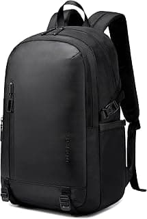 Golden Wolf Laptop Backpack for Men, Water-Resistant Travel Backpack Fits Up to 15.6 Inch Laptop, Slim Business Backpack with Anti-Theft Pocket and Multi-Compartment Design-GB00921 Black