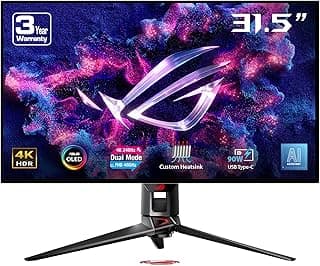 شاشة ألعاب روج سويفت او ال اي دي PG32UCDP - 31.5 بوصة، وضع مزدوج (4K 240 هرتز وFHD 480 هرتز)، 0.03 مللي لكل ثانية، مساعد ذكاء اصطناعي، او ال اي دي مضاد للوميض، مشتت حراري مخصص، نوع سي (90 وات) من أسوس