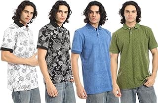 Red Circle Mens Bundle of 2 Self Pattern Regular Fit Polo Shirt - Multicolor Bundle of 2 Self Pattern Regular Fit Polo Shirt