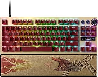 كيبورد رايزر USB-A هانتسمان V3 برو تينكيليس بمفاتيح ضوئية و سناب تاب و ترايجر سريع بلون دراجون لور متوافق مع PC بلغة إنجليزية