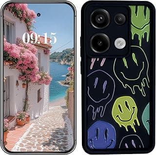 جراب سيليكون TPU لحماية الكاميرا مع رسومات ثلاثية الأبعاد مبهجة لهاتف شاومي Redmi Note 13 Pro 5G / Poco X6 5G (وجه مبتسم)