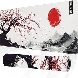 XL Japanese Cherry Blossom Gaming Mouse Pad for Desk- Large Sakura Desk Mat for Keyboard & Mouse - Non-Slip, Water-Resistant, Stitched Edges - 31.5x11.8 in (X-Large)