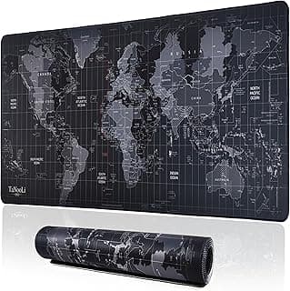 ماوس باد جيمنج كبير بتصميم خريطة العالم، قاعدة مطاطية غير قابلة للانزلاق، سطح ناعم للكيبورد والماوس للألعاب والمكتب واللابتوب، 70 × 30 سم - متعدد الألوان