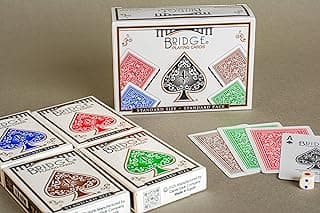 طقم كروت 4 في 1 - Cards Club، يحتوي على 4 ألوان: أحمر، أخضر، أزرق، وبني