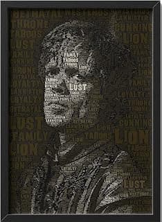 Tyrionn Lanister Game of Throness Poster – House Lanister Typography Word Art Print with Black Frame – 40×30 cm Wall Art