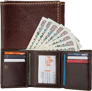 Genuine Leather Trifold Wallet Stylish Design with 9 Card Pockets and Large Money Pocket, Export Genuine Leather | Handmade Genuine Leather Wallet for Men (Maroon)