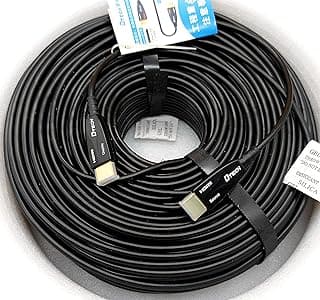 كابل ألياف ضوئية HDMI 2.0 بطول 100 م، بدقة 4K و60 هرتز ودقة fps مع تقطيع لوني 4:4:4، سرعة فائقة تبلغ 18.2 جيجابت في الثانية وتصميم رفيع