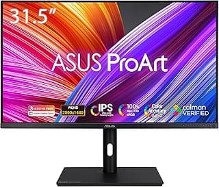 شاشة احترافية برو ارت PA328QV من اسوس - 32 بوصة، QHD عالي الدقة (2560 × 1440)، حامل مريح