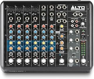 Alto Professional TrueMix 800FX Audio Mixer with 4 XLR Mic Ins, USB Audio Interface and Bluetooth for Podcasting, Live Performance, Recording, DJ, Mac and PC
