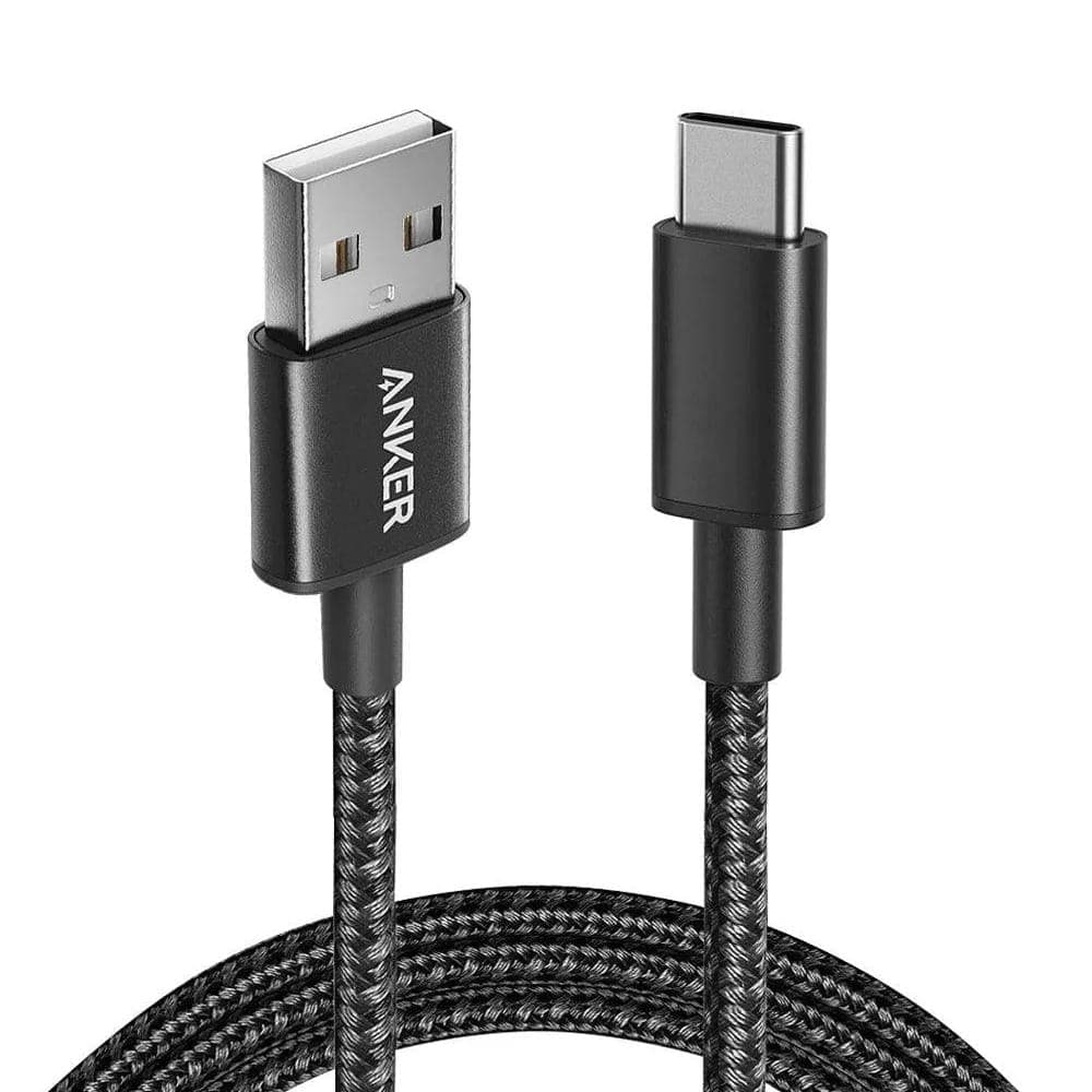 كابل انكر نايلون USB-C إلى USB-A طول 6 قدم - أسود