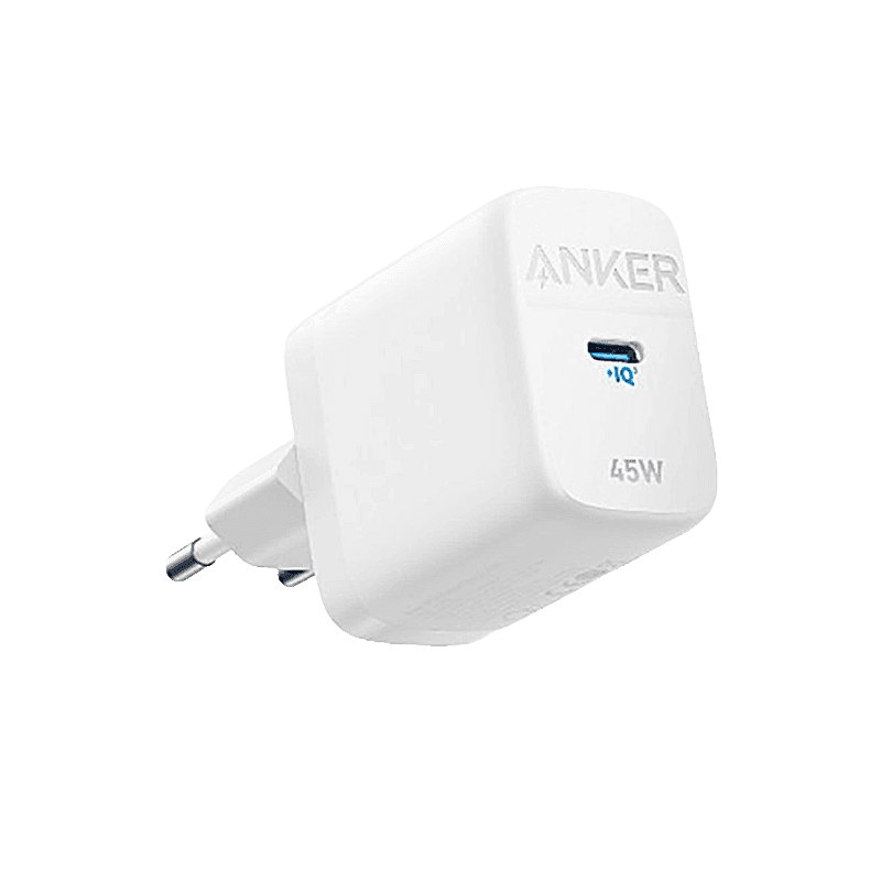 شاحن انكر 313 (ACE 2-45W) IQ بمنفذ USB-C لون أبيض