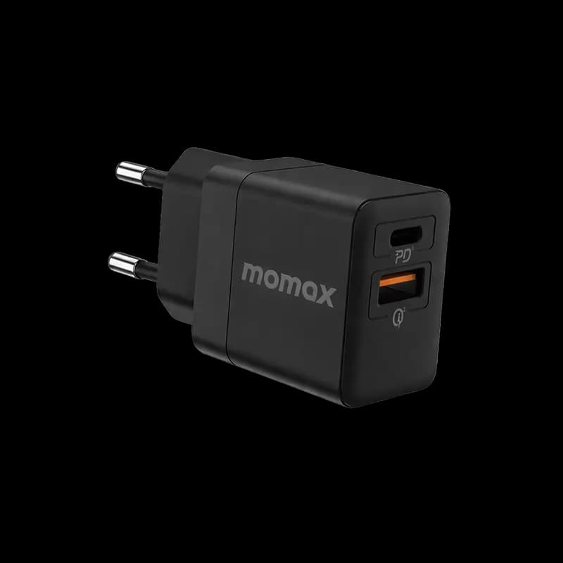 شاحن صغير MOMAX ONEPLUG بقدرة 20W بمنفذين PD3.0 - أسود
