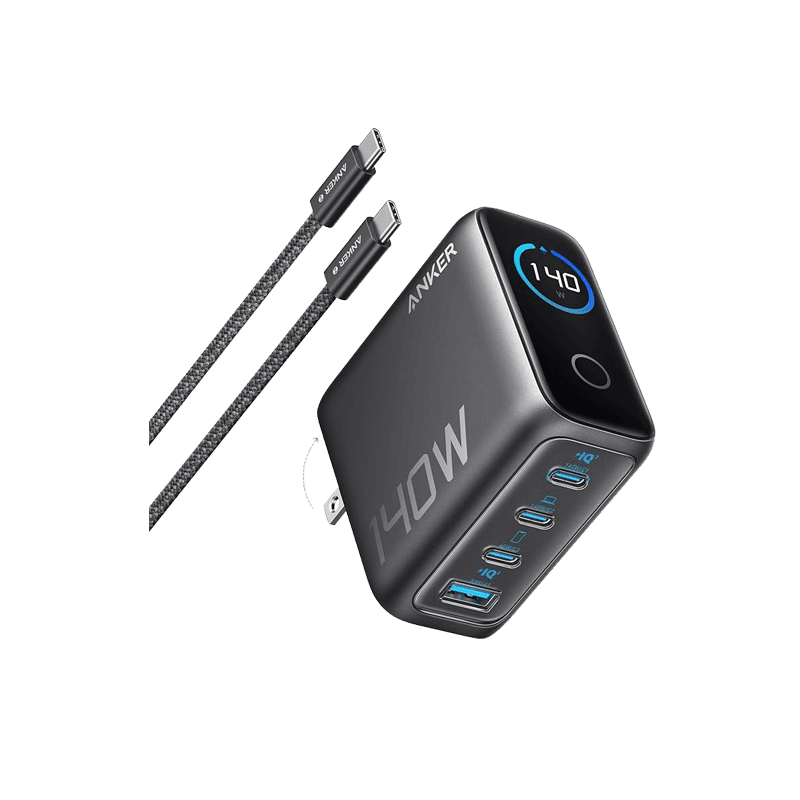 ANKER FAST CHARGING FOR FOUR DEVICES 140W GAN WITH USB-C CABLE (B2697GZ1)