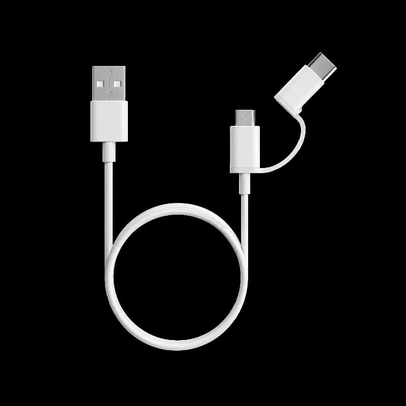 Xiaomi USB Cable 2-in-1 USB To Type-C To Micro 100CM-White